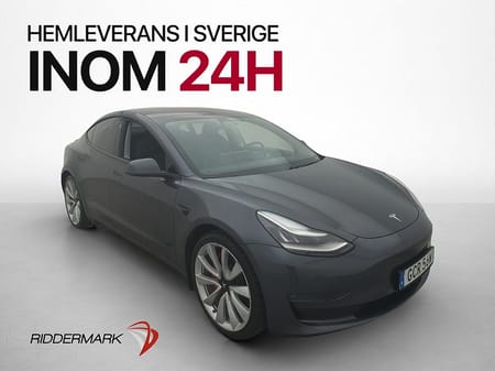 Tesla Model 3 Performance 513hk Pano Kamera Skinn Svensksåld