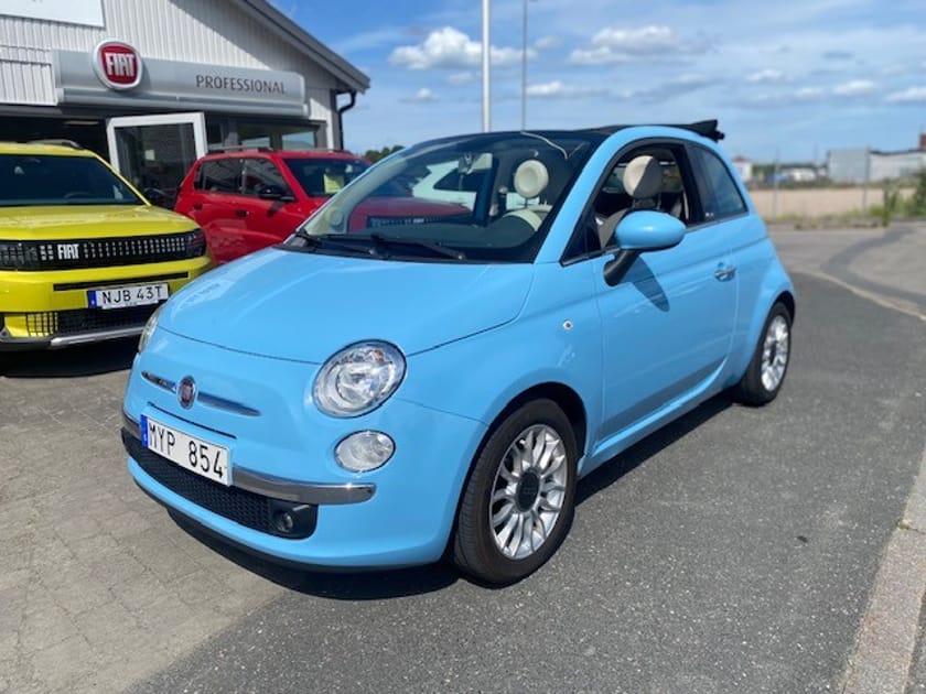 Bild 1 av Fiat 500C 1.2 8V Lounge Cabriolet, ny kamrem och service, v-hjul