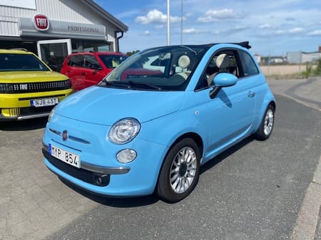 Fiat 500C 1.2 8V Lounge Cabriolet, ny kamrem och service, v-hjul