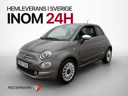 Fiat 500 Hybrid Lounge Taklucka Halvskinn CarPlay Låg skatt