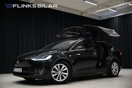 Tesla Model X 100D 423hk | Skinn | Panorama | 6-Sits | Momsbil
