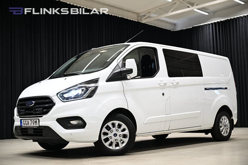 Bild 1 av Ford Transit Custom 340 Crew Van 170HK Automat|Dubbelhytt|Nykamrem|Leasbar|SeUtr!