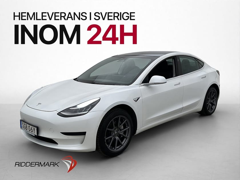 Bild 1 av Tesla Model 3 Standard Range Plus Pano Förklimat Svensksåld