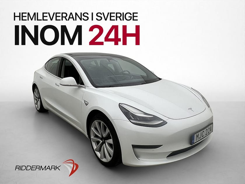 Bild 1 av Tesla Model 3 Long Range AWD 440hk Kamera Pano Svensksåld