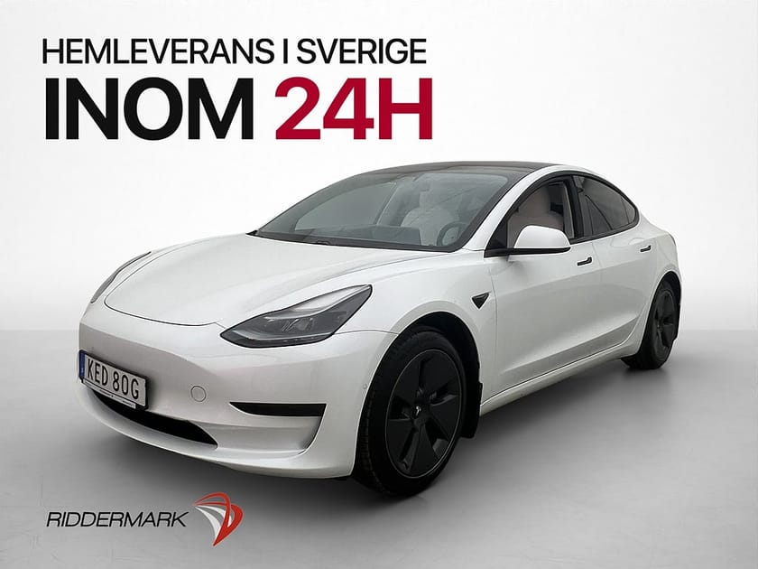 Bild 1 av Tesla Model 3 Long Range AWD 440hk Ljus interiör Dragkrok