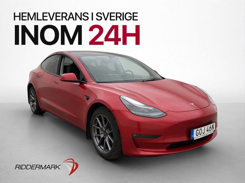 Bild 1 av Tesla Model 3 Long Range AWD 498hk Autopilot Drag Pano Skinn
