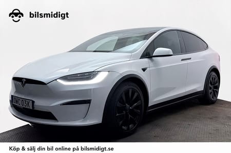 Tesla Model X Plaid 6-sits Drag Luftfj Yoke Pano VPump Premiumljud AP 1020hk