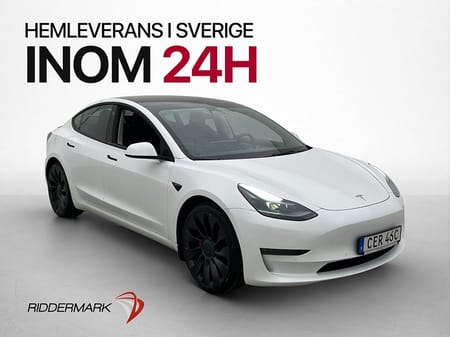 Tesla Model 3 Performance AWD Pano Kamera AP Värm Skinn