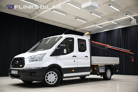 Ford Transit 350 Chassi Dubbelhytt 170HK Dubbelhytt|6-Sits|Kranbil|Flak|NyKamrem|Moms