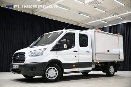 Ford Transit 350 Chassi Dubbelhytt 2.0 TDCi 170HK Dubbelhytt|6-Sits|Kåpa|NyKamrem|Moms