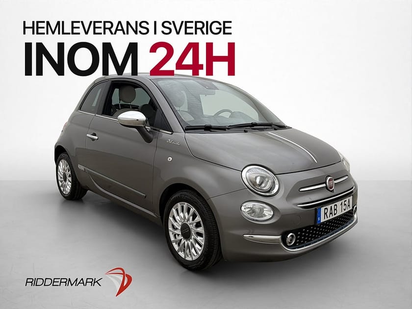 Bild 1 av Fiat 500 Hybrid Lounge Taklucka Halvskinn CarPlay Låg skatt