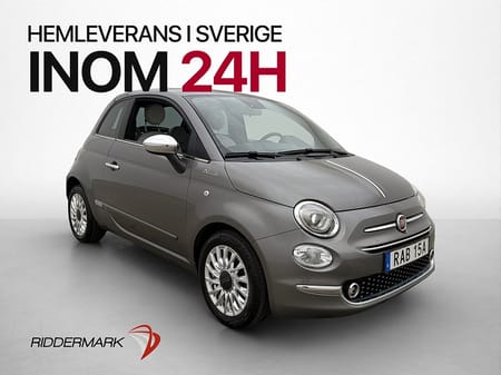 Fiat 500 Hybrid Lounge Taklucka Halvskinn CarPlay Låg skatt