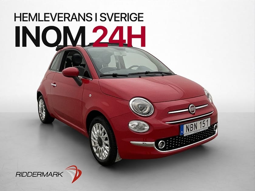 Bild 1 av Fiat 500C 69hk Lounge Cabriolet P-Sensorer CarPlay