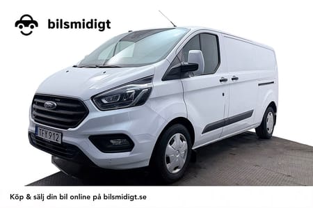 Ford Transit Custom 300 2.0 L2 Drag Inredd 2xSidodörr Kamera Värmare 3-sits MOMS