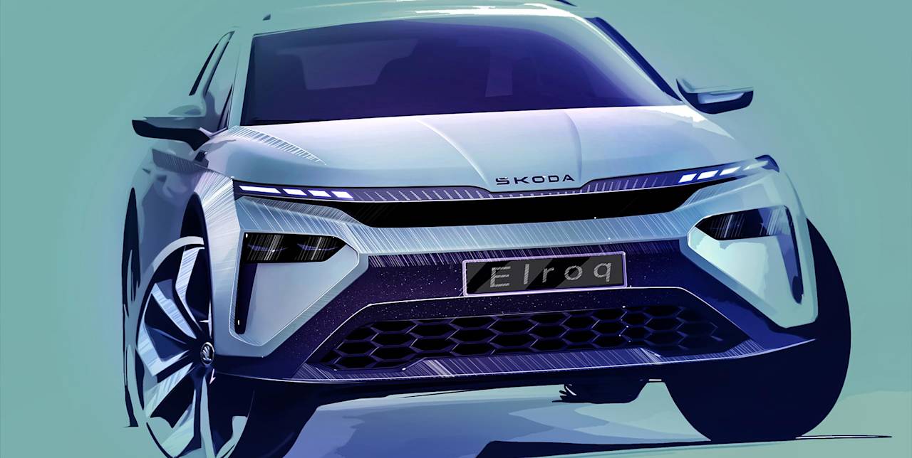 Första exteriörskisserna av nya Skoda Elroq