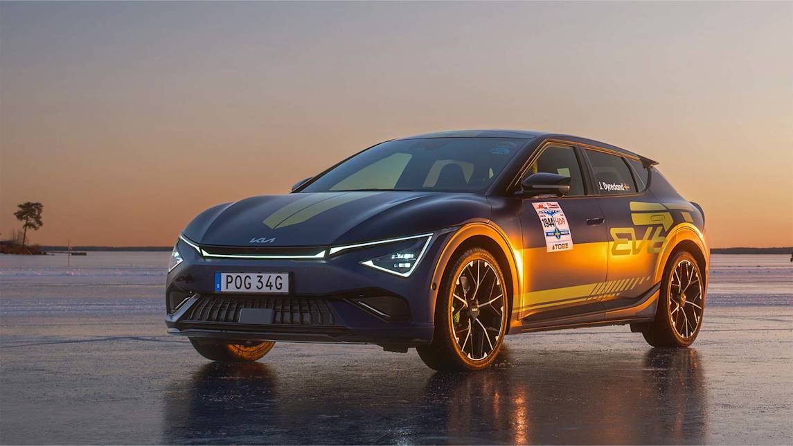 Nya Kia EV6 GT slår nytt fartrekord på is