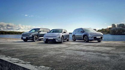 Utvald bild för Nu finns Kia EV3, EV4 och EV5 med fyrhjulsdrift i Sverige