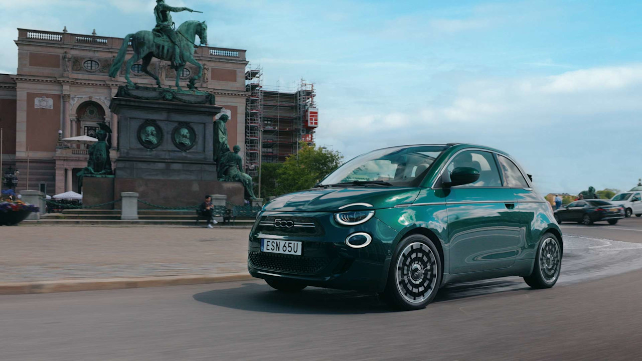 Provkörning av Fiat 500e Cabriolet