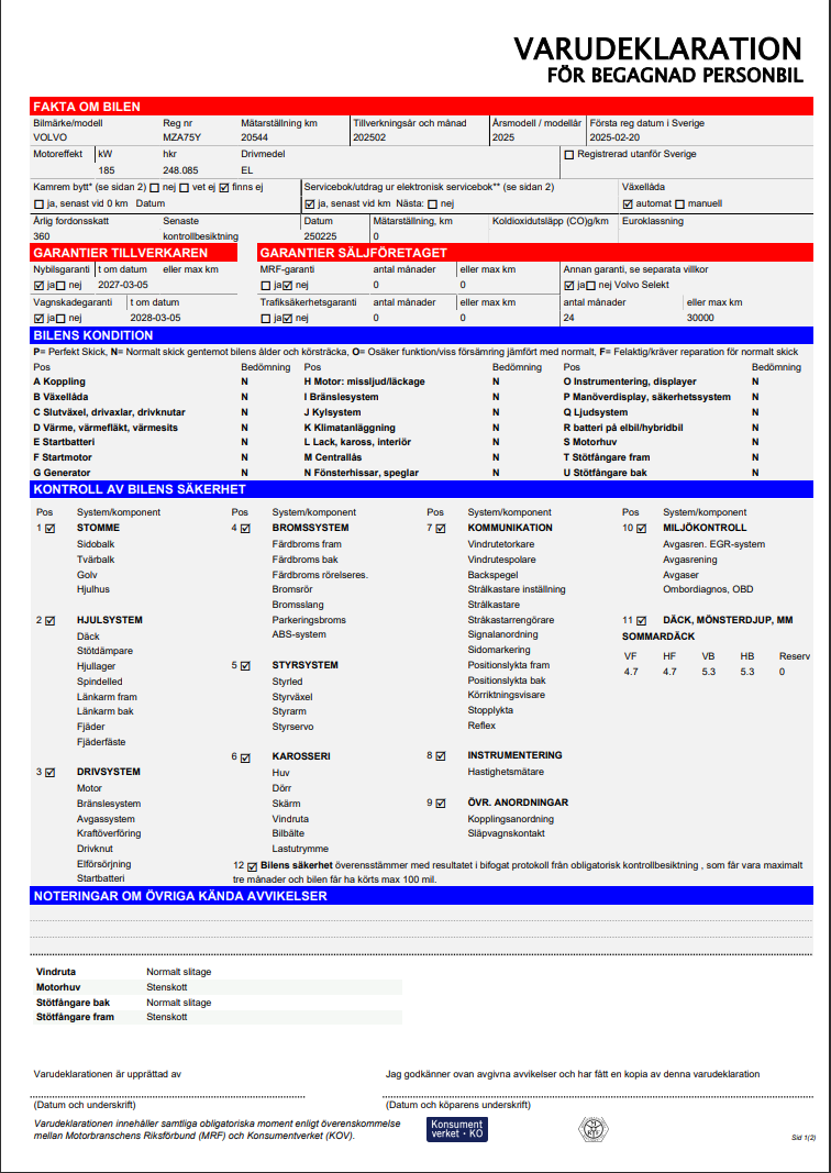 Volvo EX40 Single Motor Extended Range, 252hk, 2025